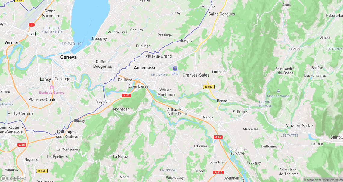 Localisation de la voiture à Vétraz-Monthoux