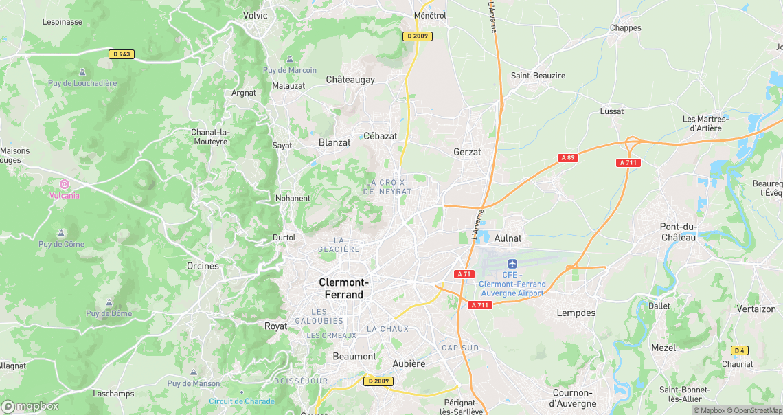 Localisation de la voiture à Clermont-Ferrand