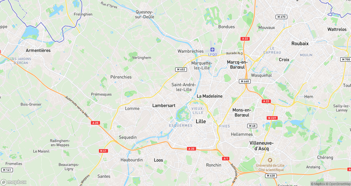 Localisation de la voiture à Lambersart
