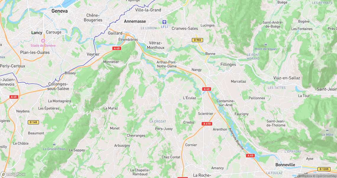 Localisation de la voiture à Reignier-Ésery