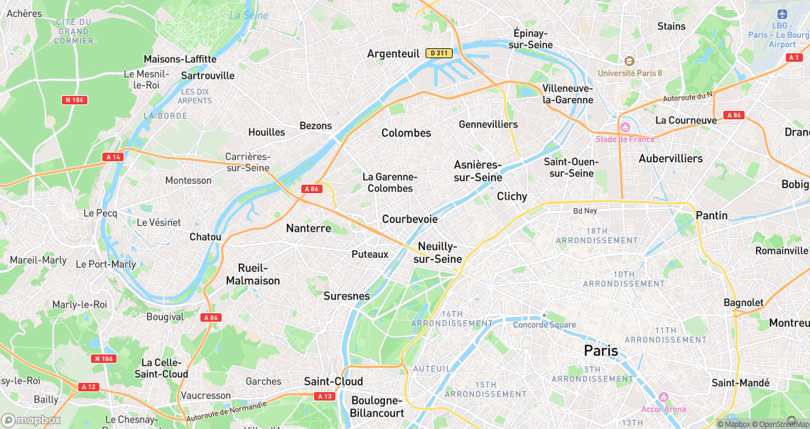 Localisation de la voiture à Courbevoie