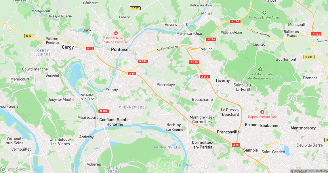 Localisation de la voiture à Pierrelaye
