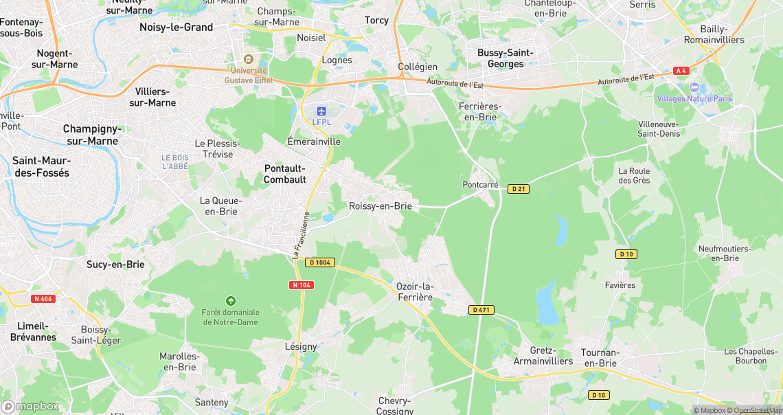 Localisation de la voiture à Roissy-en-Brie