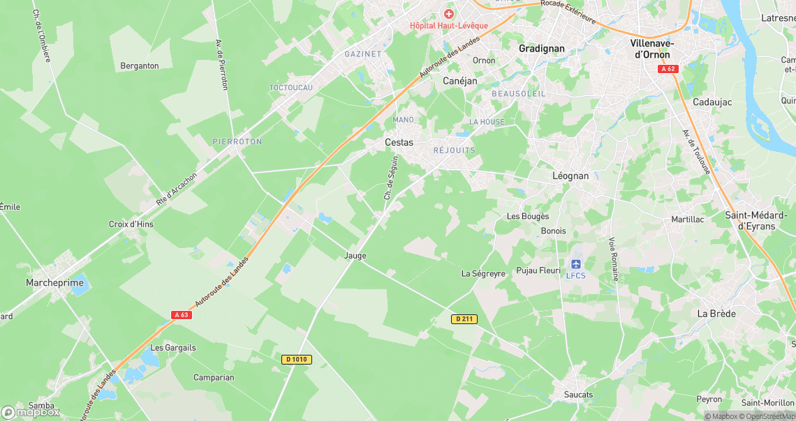 Localisation de la voiture à Cestas