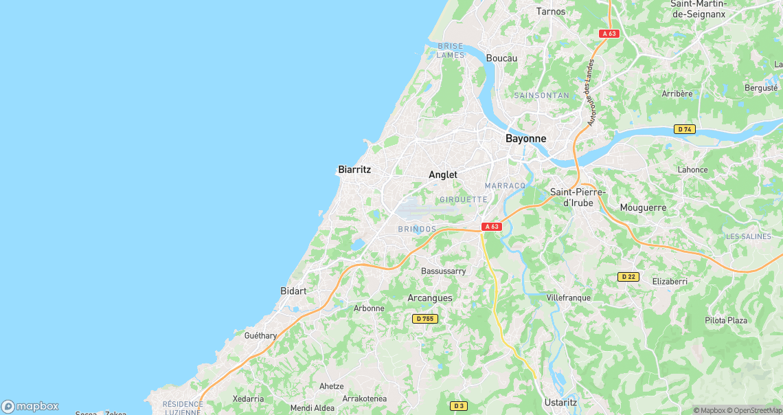 Localisation de la voiture à Biarritz