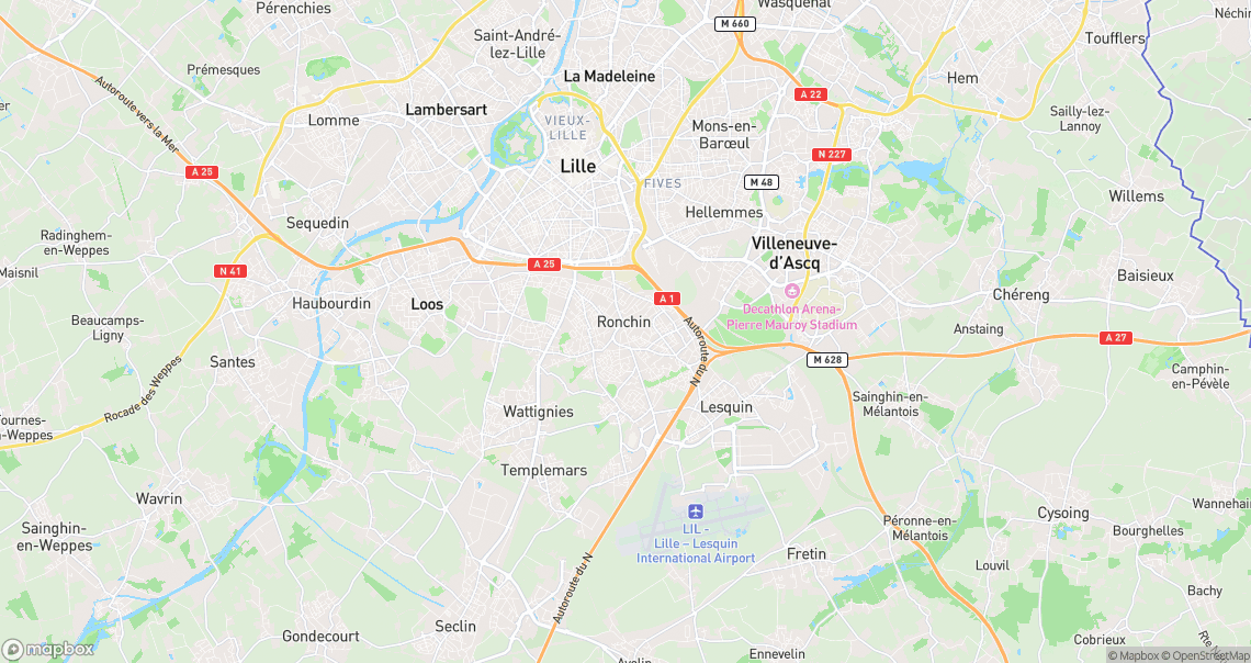 Localisation de la voiture à Ronchin