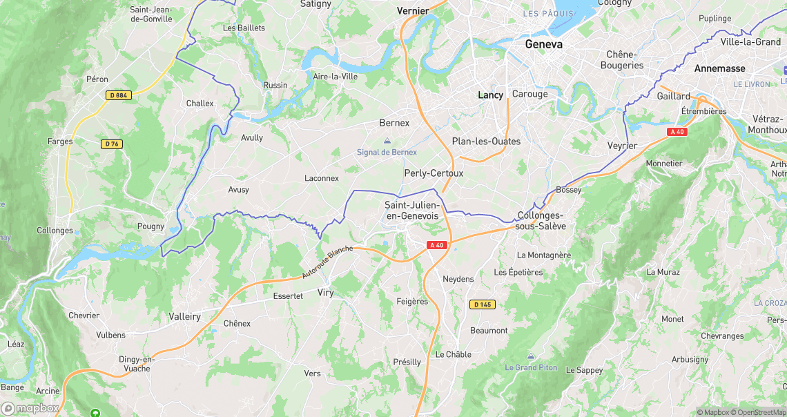 Localisation de la voiture à Saint-Julien-en-Genevois