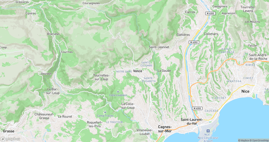 Localisation de la voiture à Vence