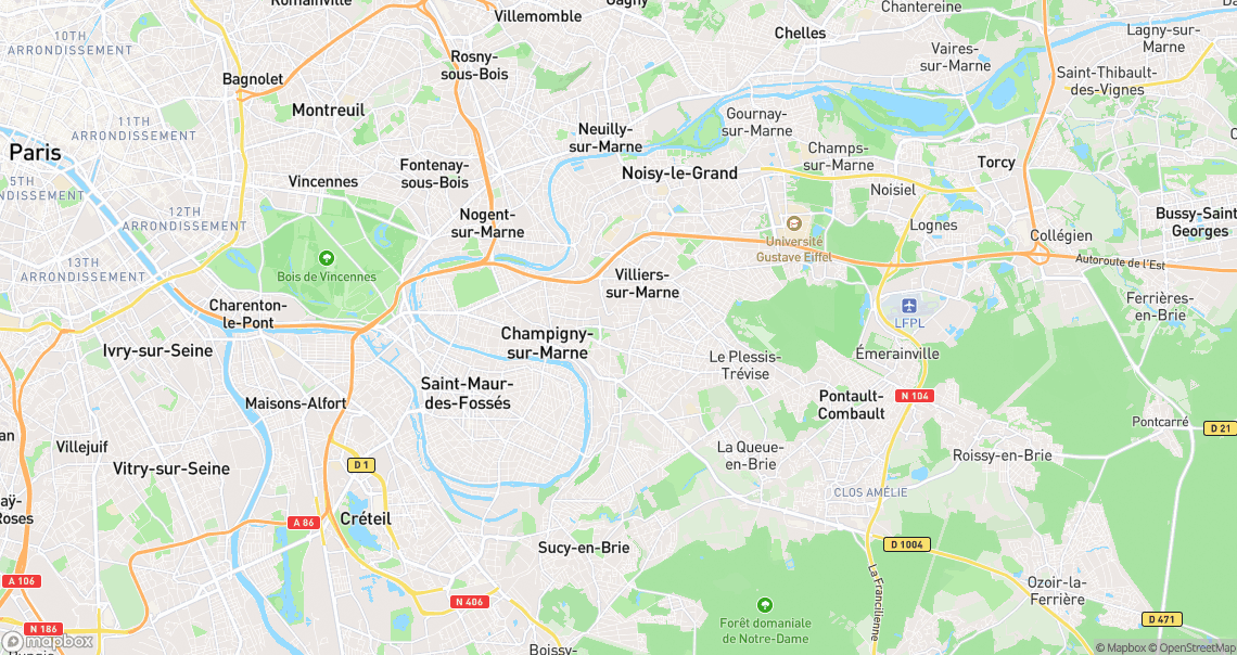 Localisation de la voiture à Champigny-sur-Marne