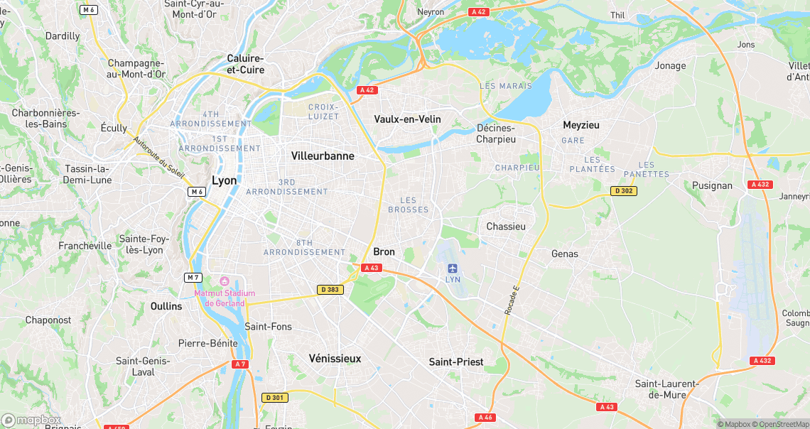 Localisation de la voiture à Bron