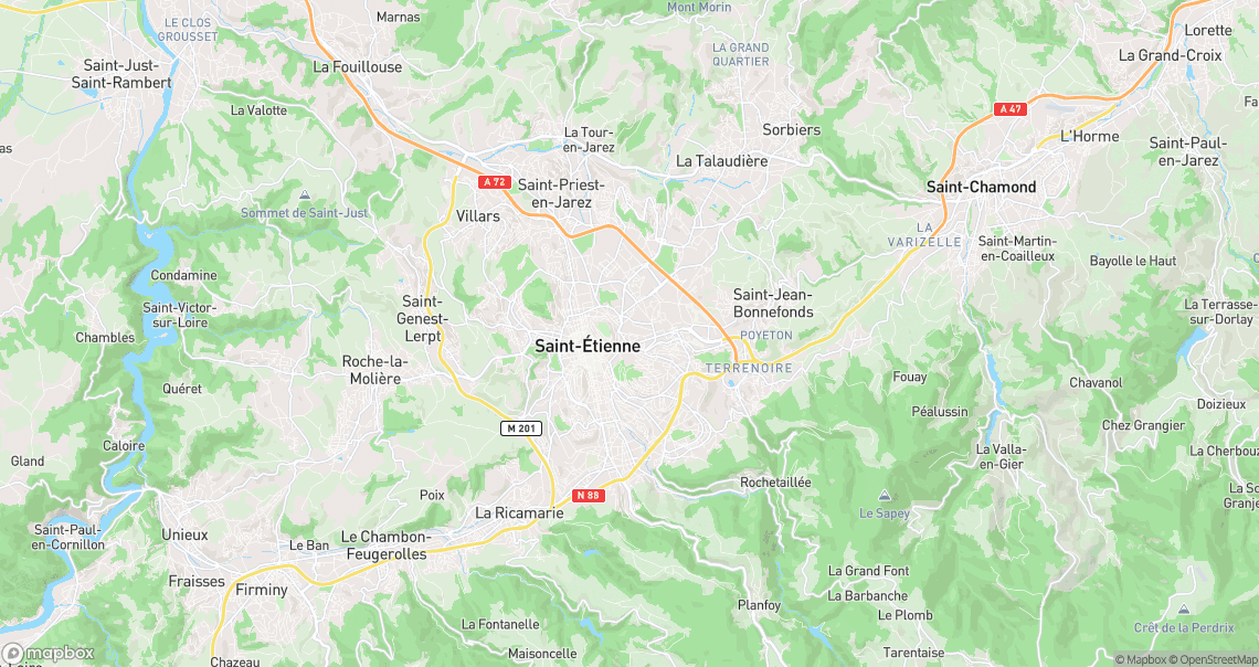 Localisation de la voiture à Saint-Étienne