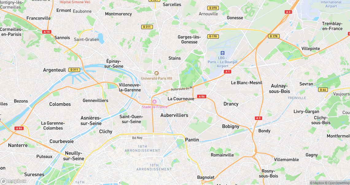 Localisation de la voiture à La Courneuve
