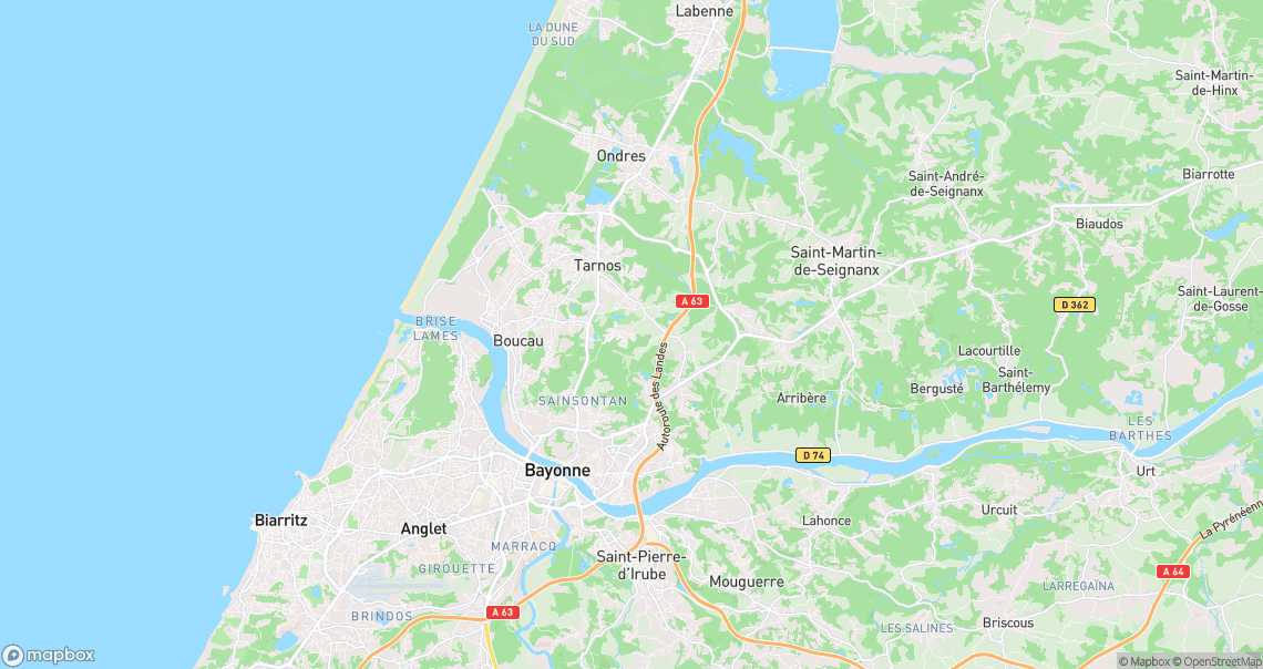 Localisation de la voiture à Tarnos