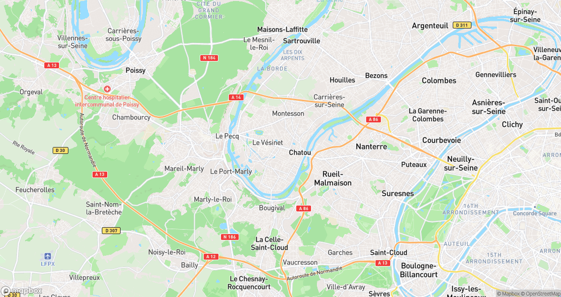 Localisation de la voiture à Chatou