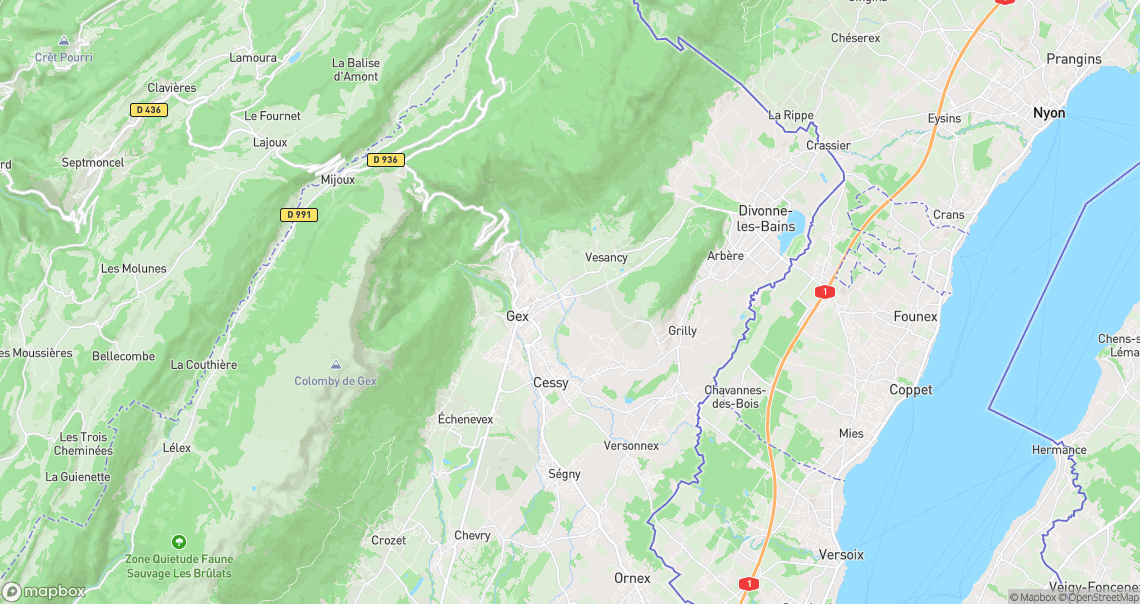 Localisation de la voiture à Gex
