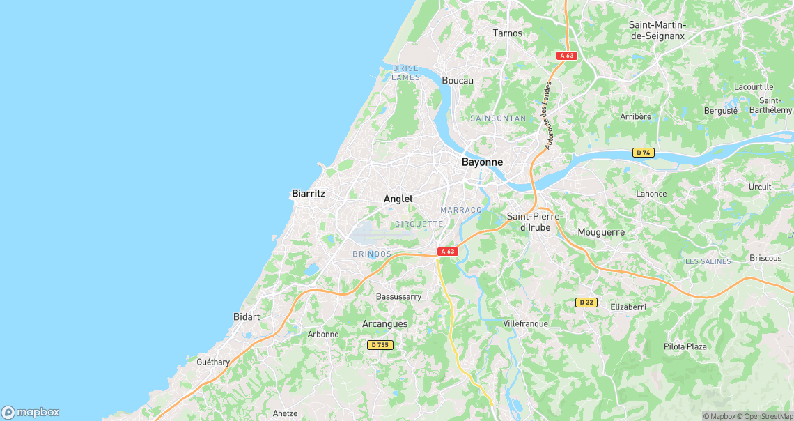 Localisation de la voiture à Anglet