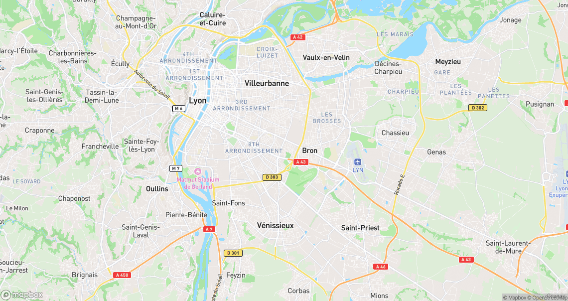 Localisation de la voiture à Bron