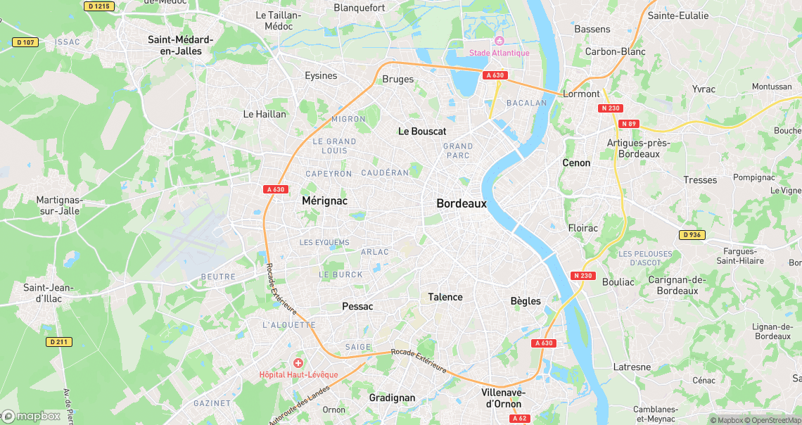 Localisation de la voiture à Mérignac