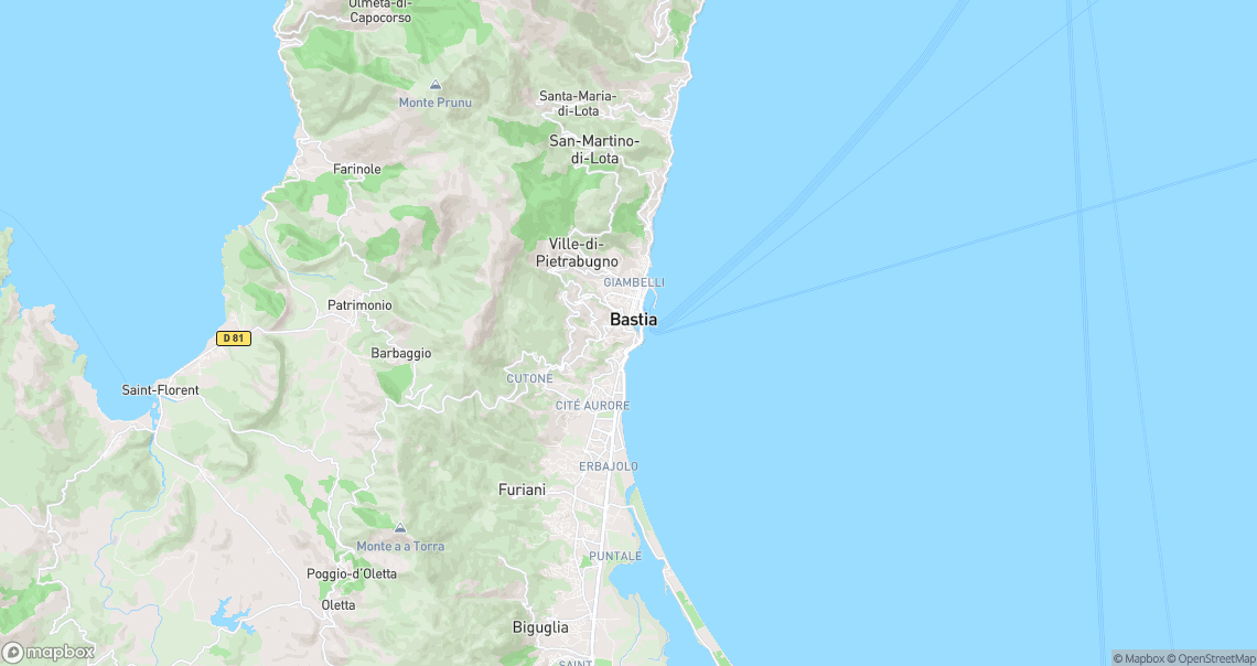 Localisation de la voiture à Bastia