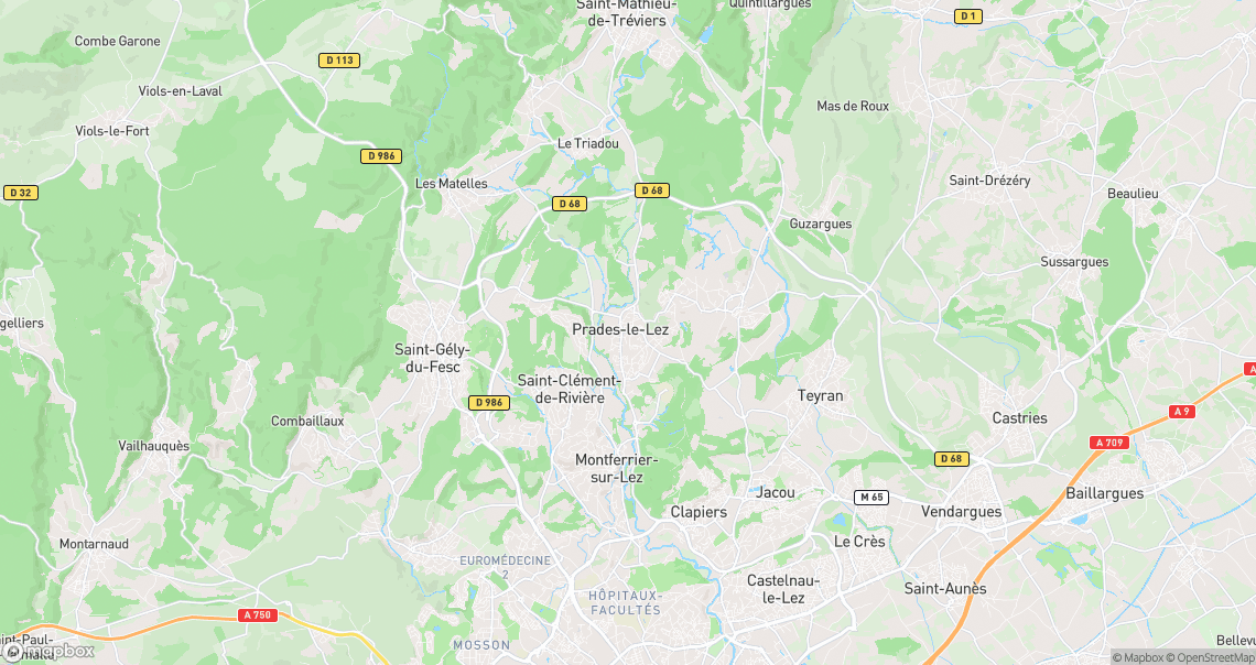 Localisation de la voiture à Prades-le-Lez