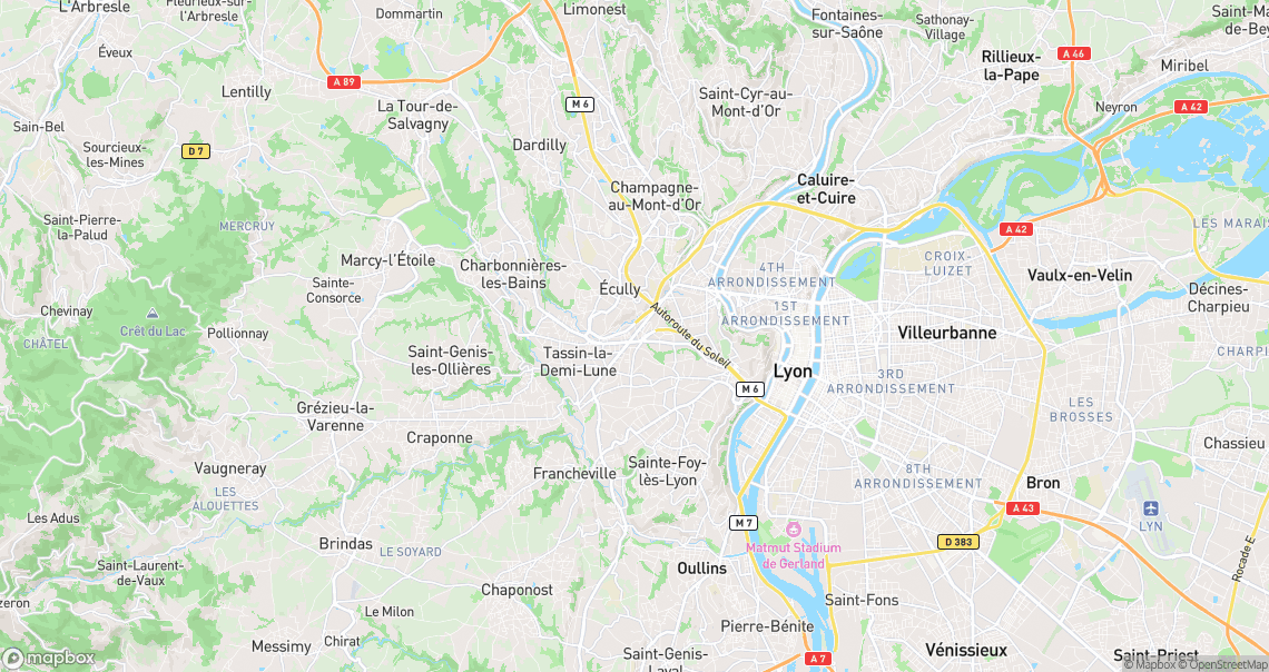 Localisation de la voiture à Tassin-la-Demi-Lune