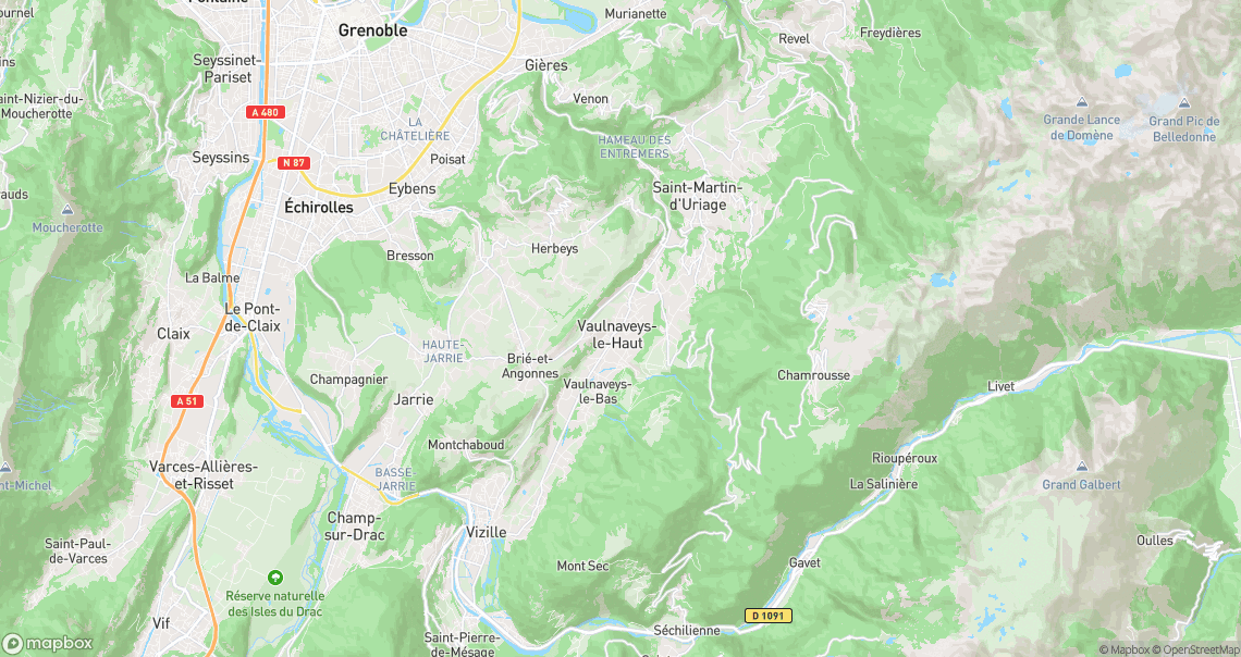 Localisation de la voiture à Vaulnaveys-le-Haut
