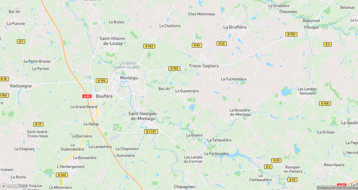 Localisation de la voiture à Montaigu-Vendée