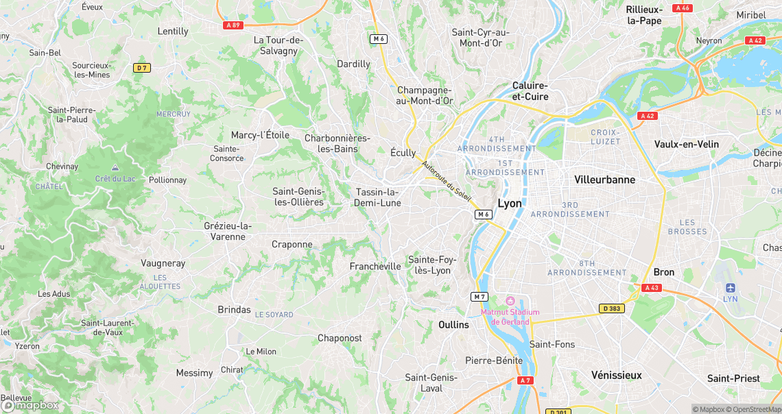 Localisation de la voiture à Tassin-la-Demi-Lune