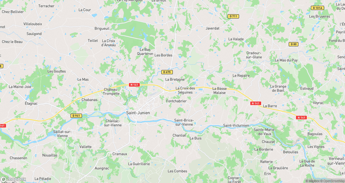 Localisation de la voiture à Saint-Junien