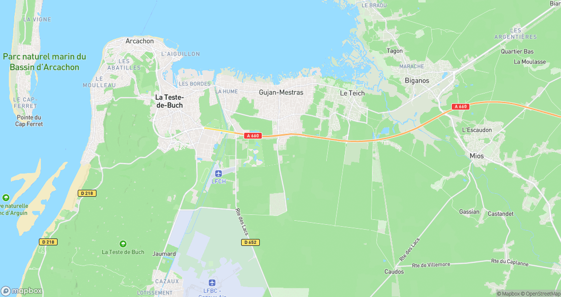 Localisation de la voiture à Gujan-Mestras
