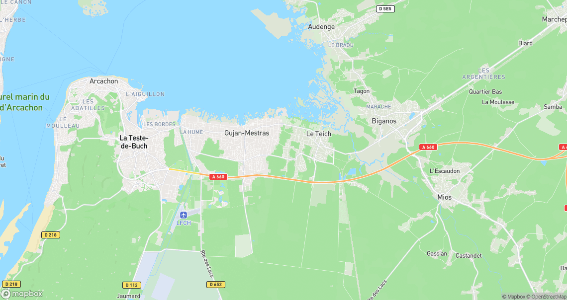 Localisation de la voiture à Le Teich
