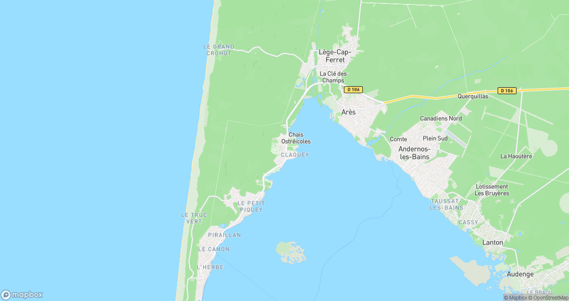 Localisation de la voiture à Lège-Cap-Ferret