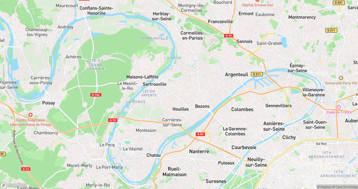 Localisation de la voiture à Houilles