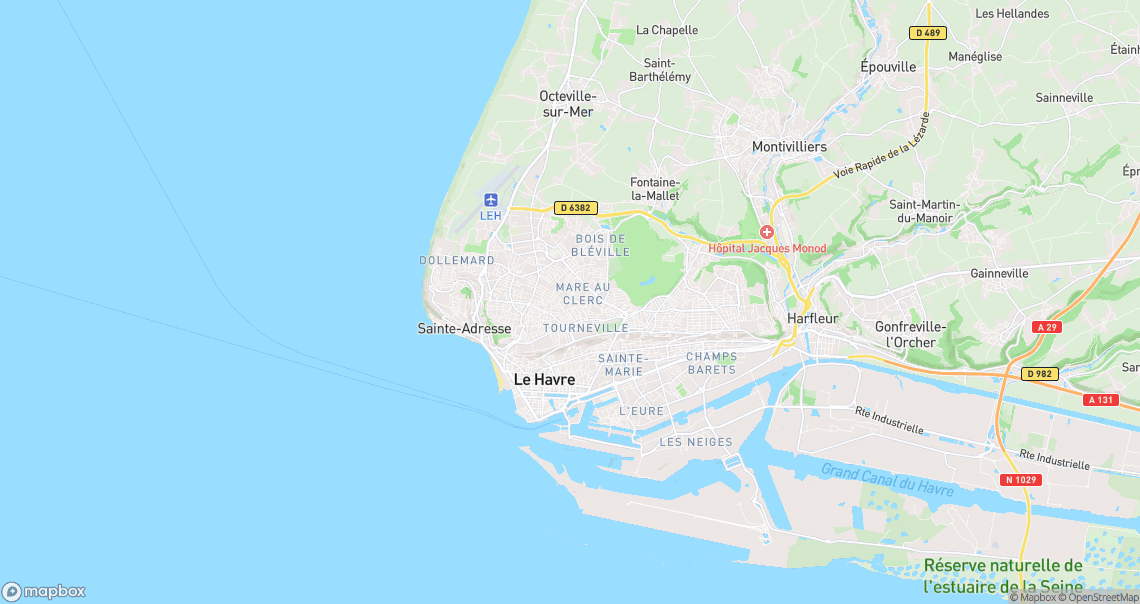 Localisation de la voiture à Le Havre