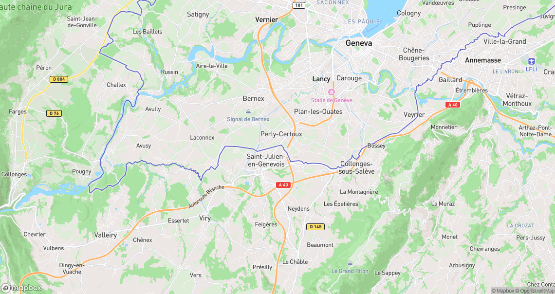 Localisation de la voiture à Saint-Julien-en-Genevois