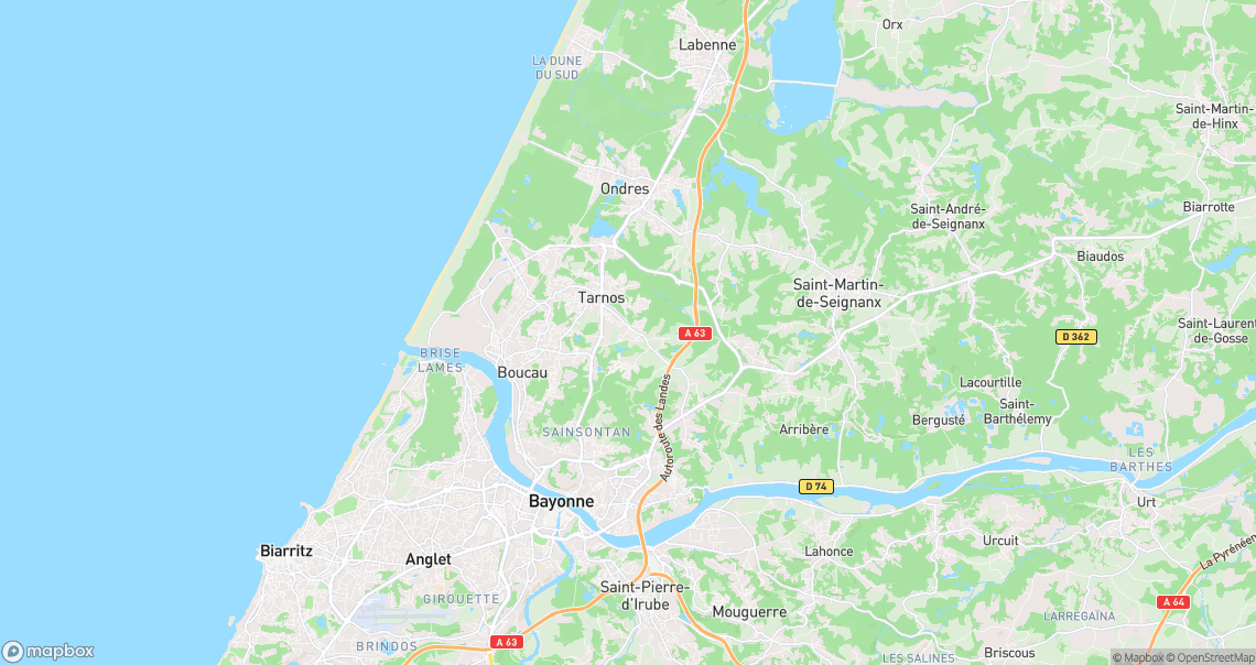 Localisation de la voiture à Tarnos