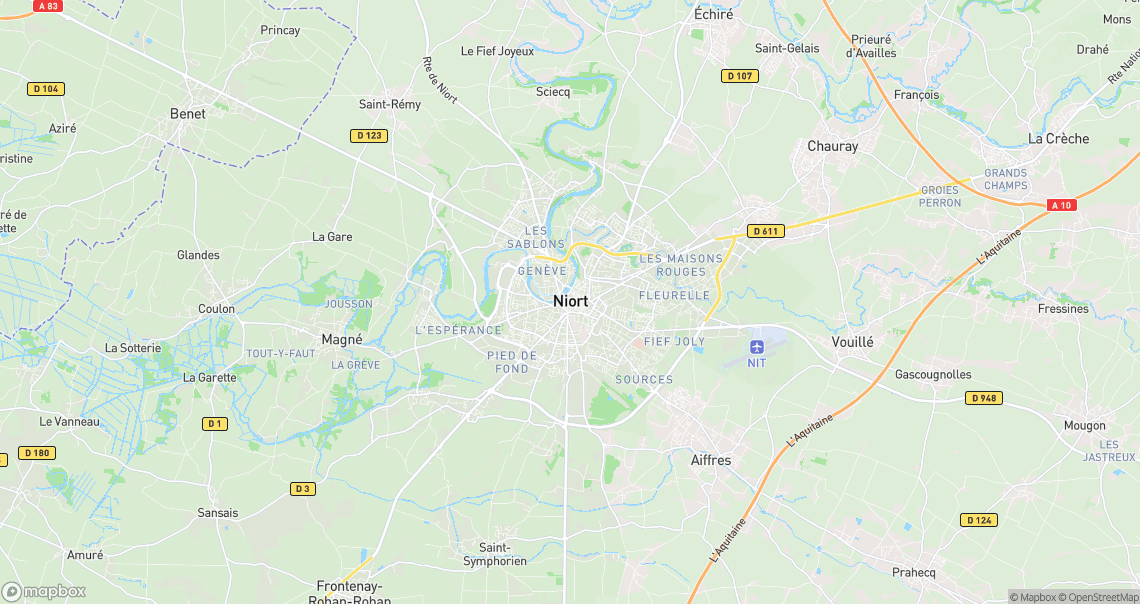 Localisation de la voiture à Niort