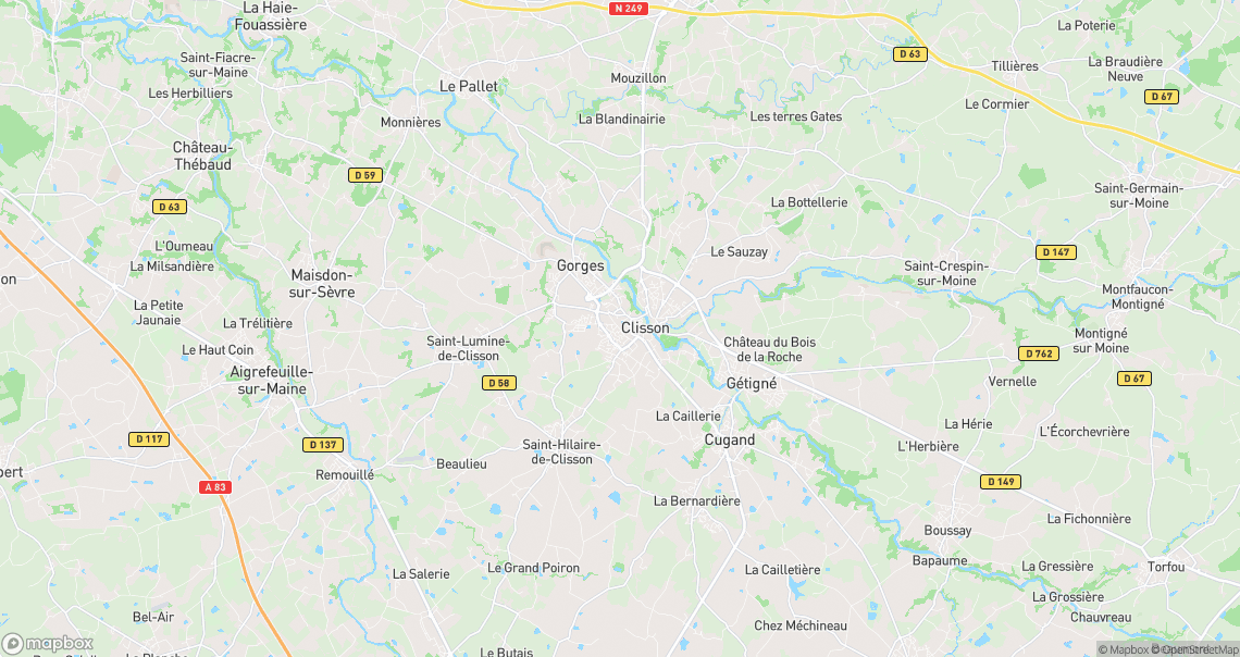 Localisation de la voiture à Clisson