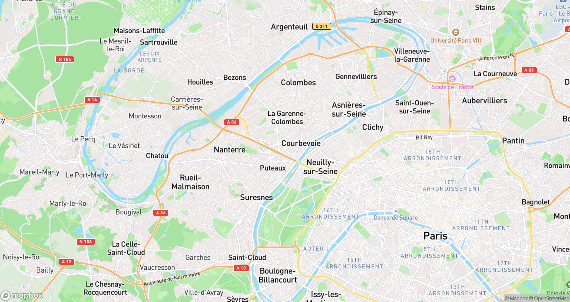 Localisation de la voiture à Courbevoie