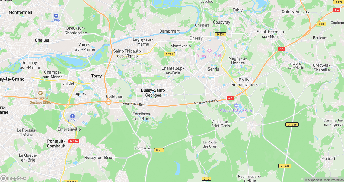 Localisation de la voiture à Bussy-Saint-Georges