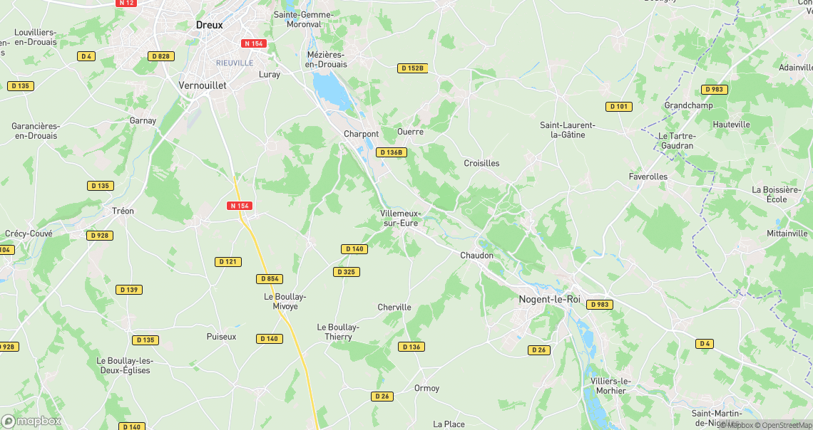 Localisation de la voiture à Villemeux-sur-Eure
