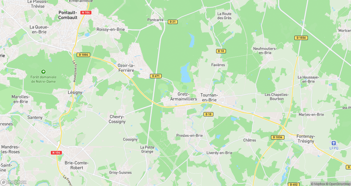 Localisation de la voiture à Gretz-Armainvilliers
