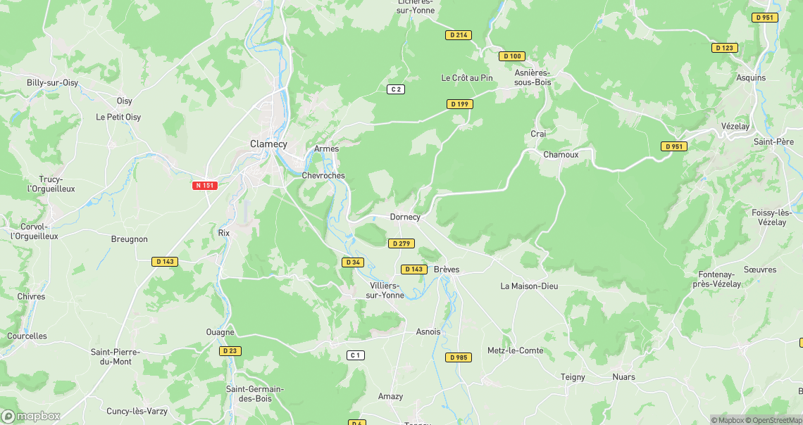 Localisation de la voiture à Dornecy