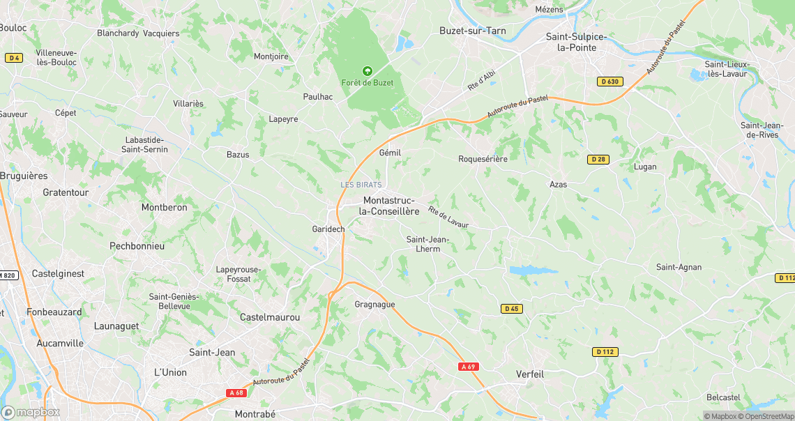Localisation de la voiture à Montastruc-la-Conseillère