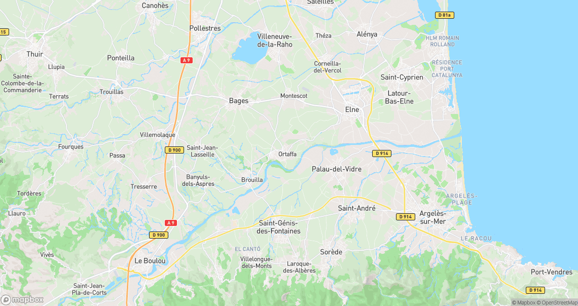 Localisation de la voiture à Ortaffa