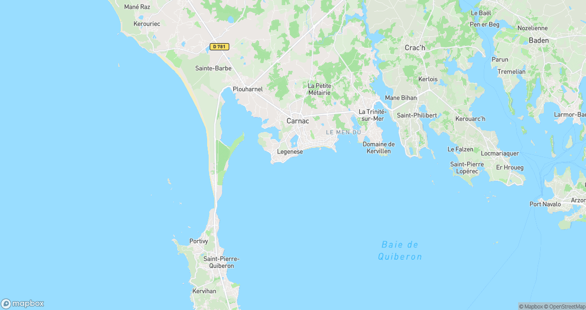 Localisation de la voiture à Carnac