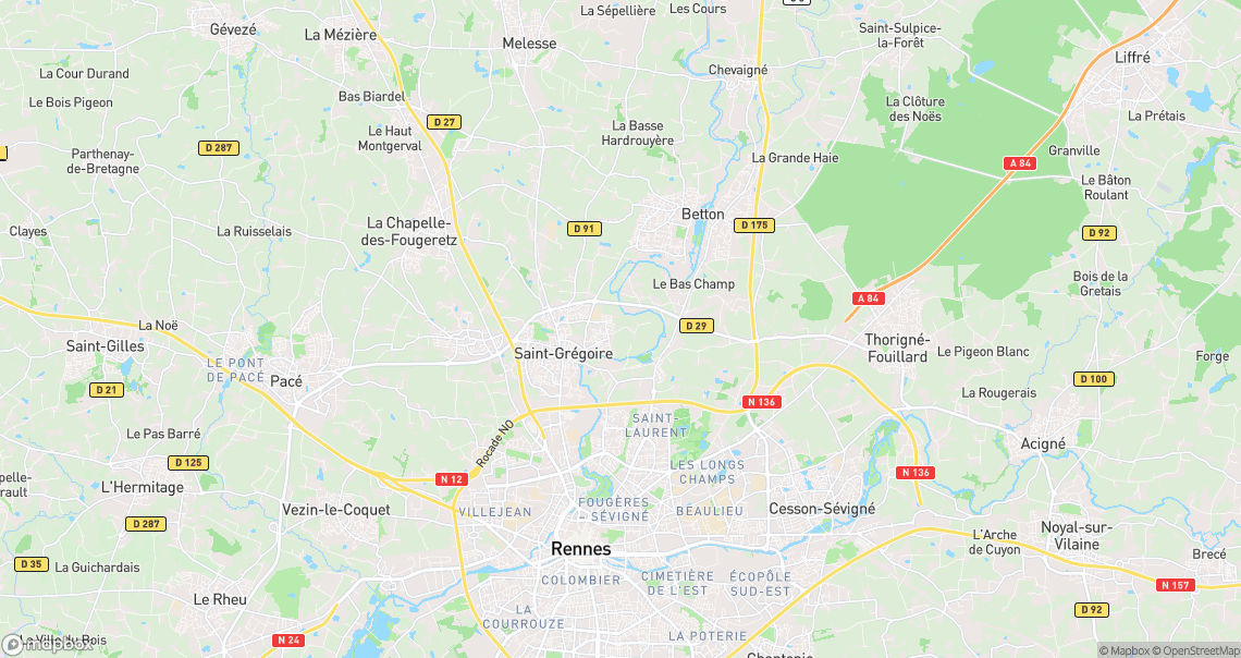 Localisation de la voiture à Saint-Grégoire