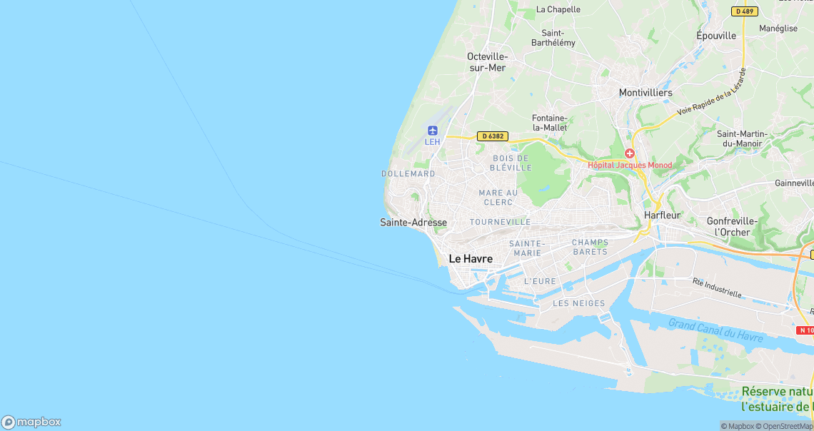 Localisation de la voiture à Sainte-Adresse