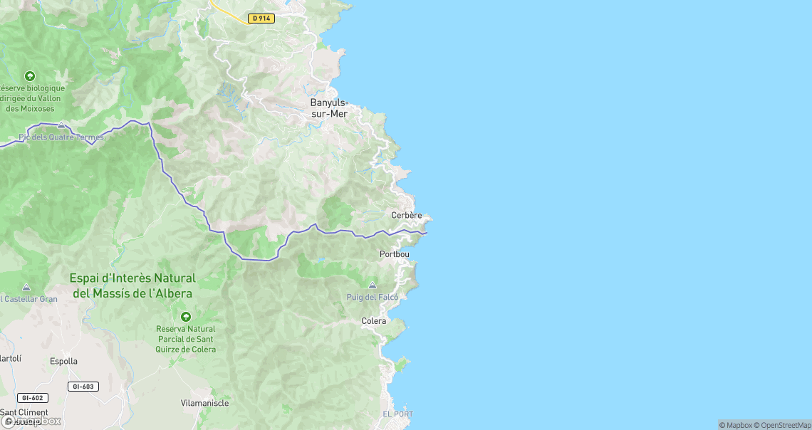 Localisation de la voiture à Cerbère