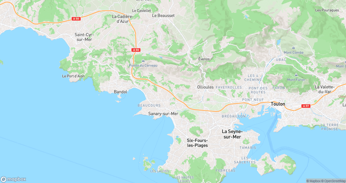Localisation de la voiture à Sanary-sur-Mer